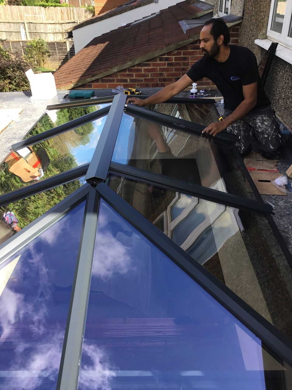 Installing roof lantern skylight