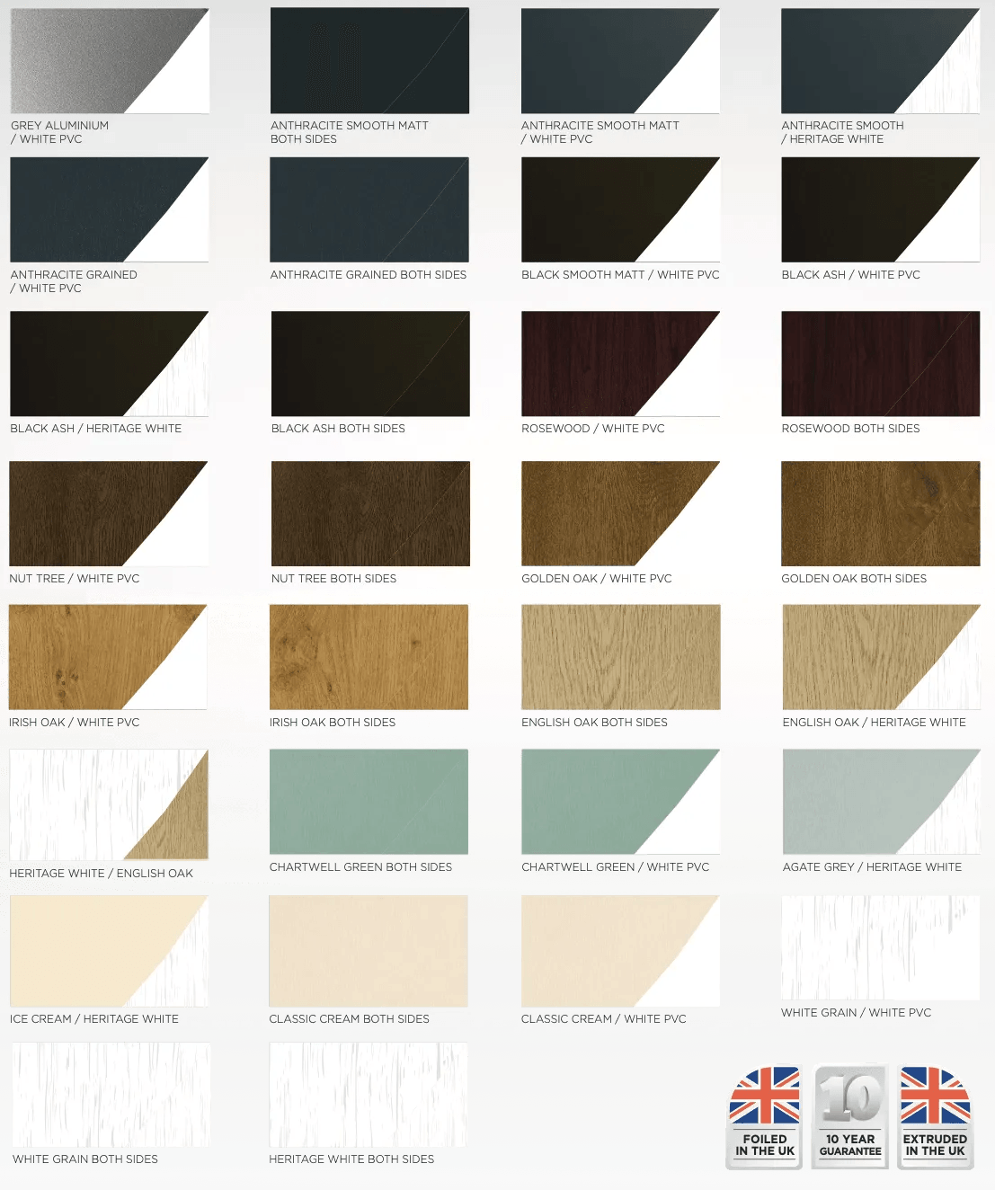 uPVC Windows Colour Combinations