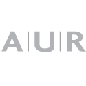 AUR letters in gray with vertical lines beside the U.