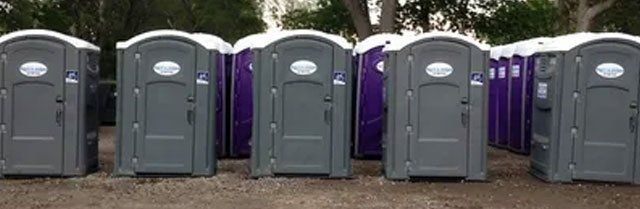 Purple and Gray Portable Toilet — Omaha, NE — Port-A-Johns