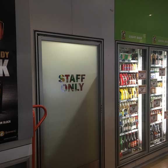 Staff only tint on a side door