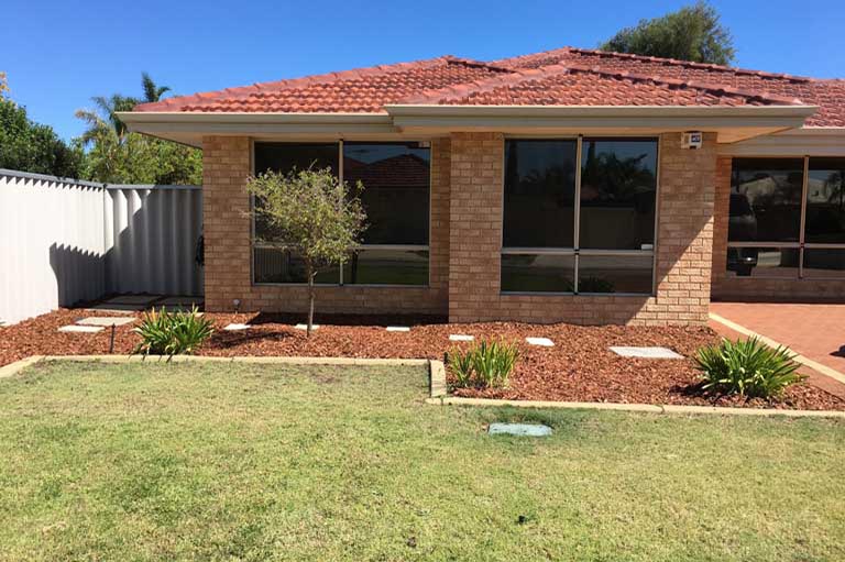 house with tinted windows