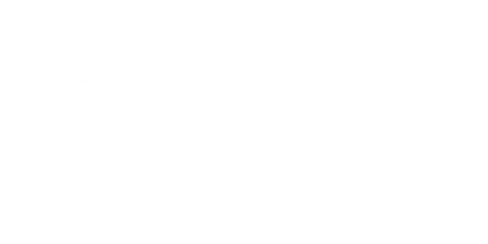 Hexagon logo with mountains, trees, and campfire in orange and blue. Company name is white.