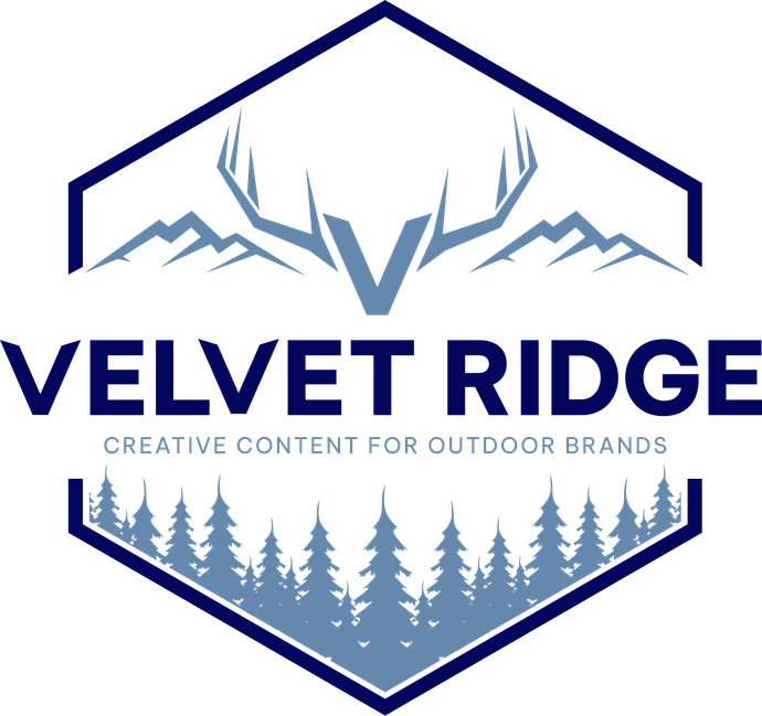 The logo for velvet ridge creative content for outdoor brands.