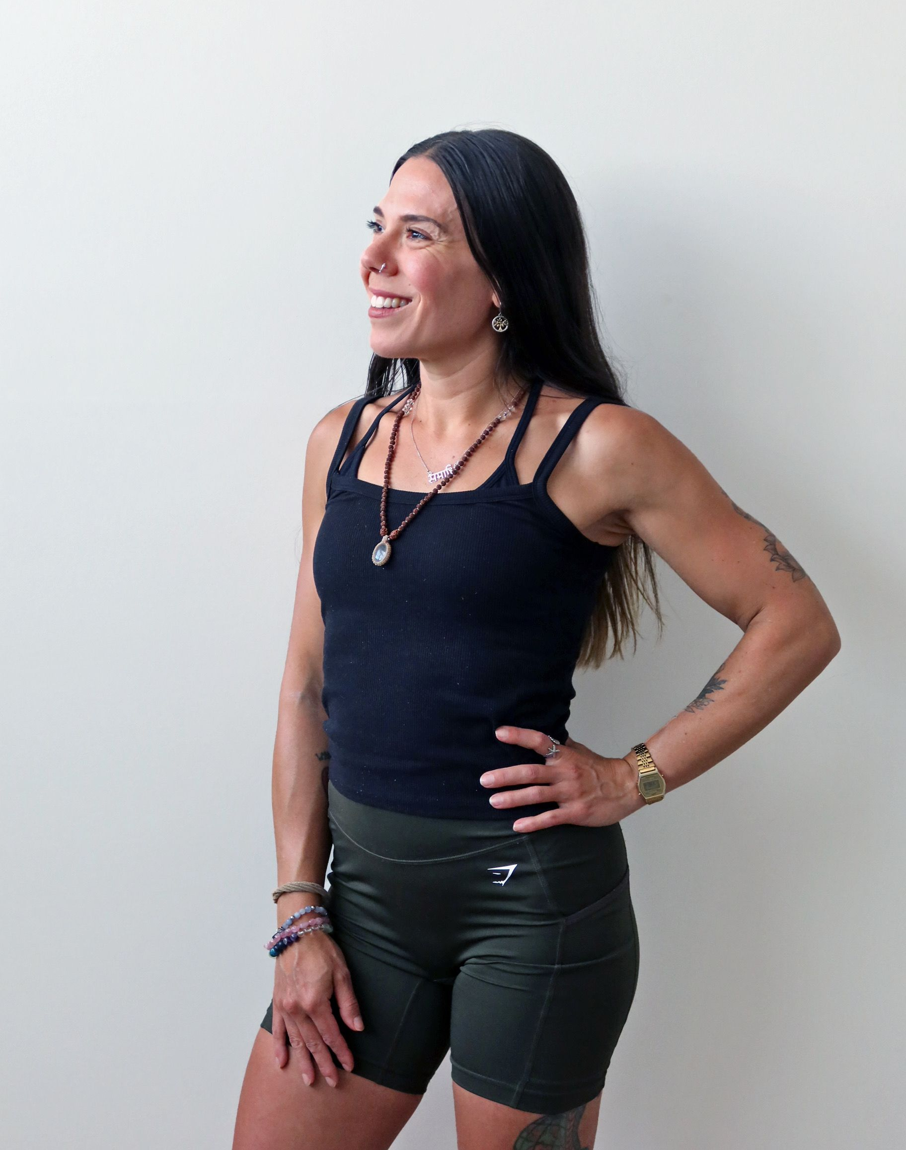 Lia Young at a waterfall in Bali