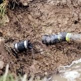 This is a broken septic system line in Hamilton, Ga