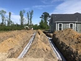 Newly installed drain field