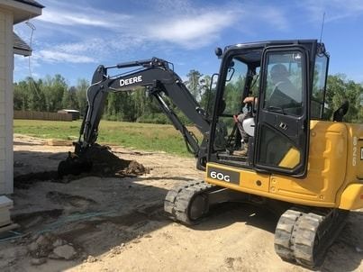 Septic system drain lines being dug in Cataula, Ga