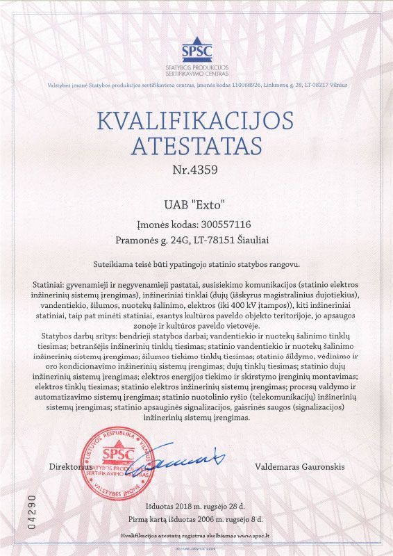 Exto sertifikatas
