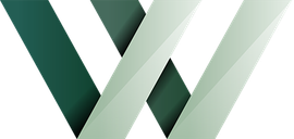 A green and white letter w on a white background.