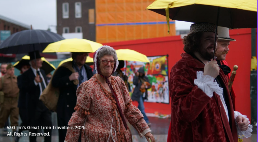 Grim's Great Time Travellers Parade marches through the town centre