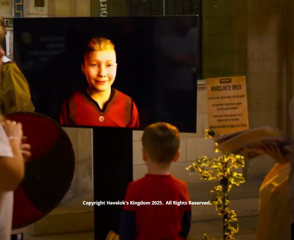 Boy watches Havelok on screen at immersive event