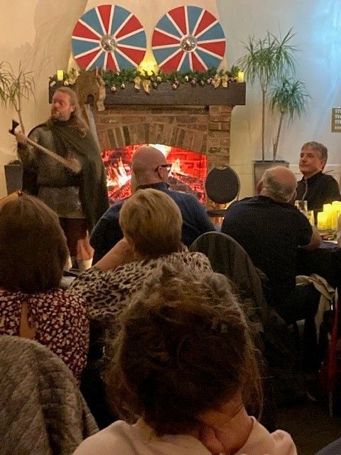 Lindesige Saeweard present Viking weapons and tools, part of Grim's Great Jorvik Sage presented by Haveloks Kingdom