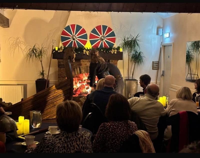 Viking immersive performance by Havelok's Kingdom with Grim's Great Jorvik Saga, roaring fire and performance