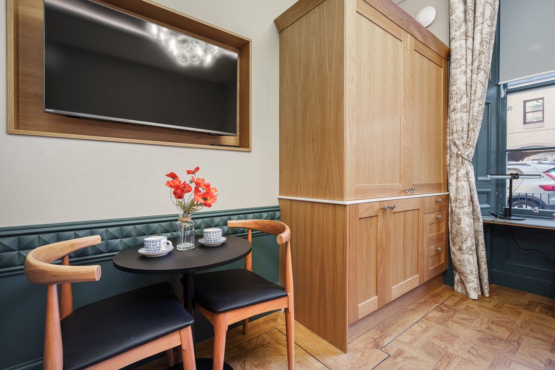 Book the junior suite bedroom at The Bonnie Hotel near Haymarket Station in Edinburgh's West End