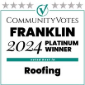 Community votes franklin 2024 platinum winner roofing