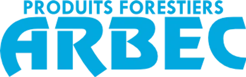 Un logo bleu pour produits forestiers arbec sur fond blanc