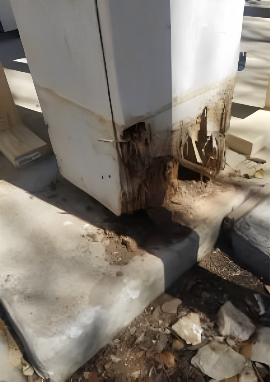 A white pillar with a hole in it