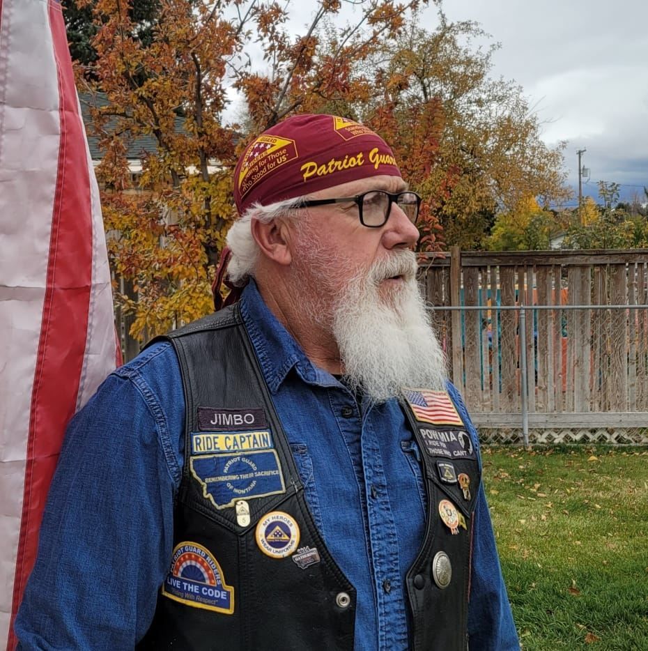 Jim Cherney wearing biker vest