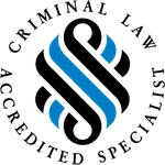 A logo for an accredited criminal law specialist
