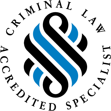 A logo for an accredited criminal law specialist