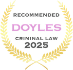 A badge that says recommended doyles criminal law 2025