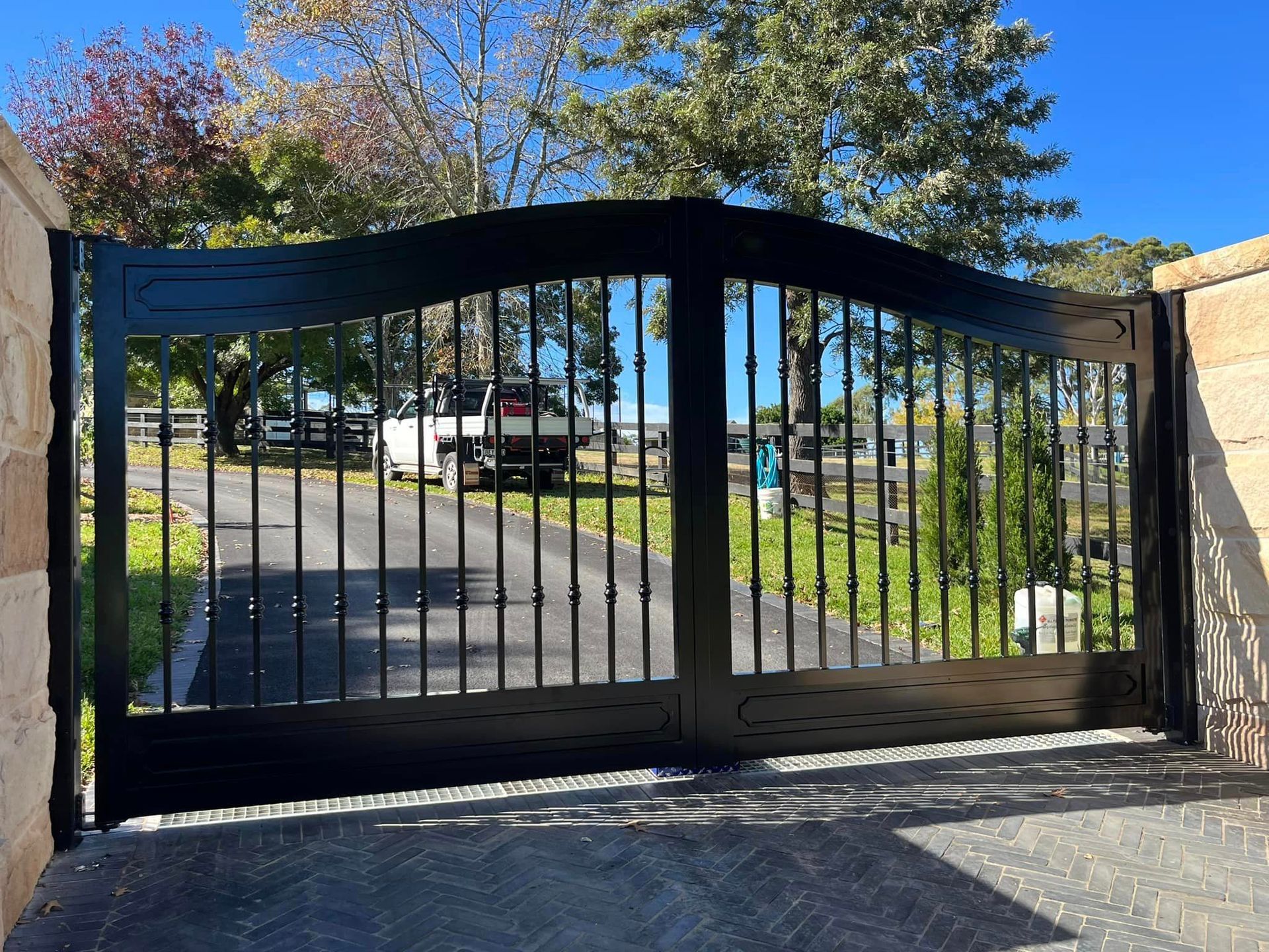 Black Gate with a Curved Design — Penrith, NSW — C&C Wrought Iron