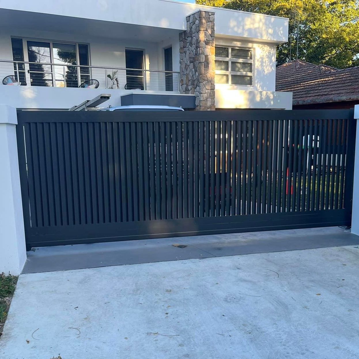 Trackless Sliding Gate — Penrith, NSW — C&C Wrought Iron