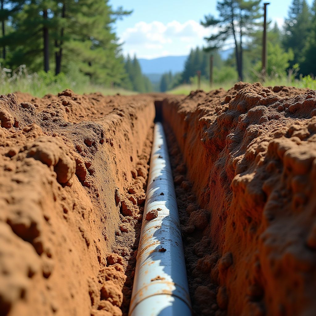 Gray air conditioning unit outside a house on a concrete pad.