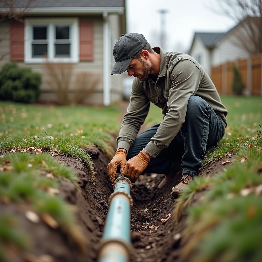 Smart thermostat displays 73 degrees on a wall, with a living room in the background.
