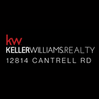 Keller Williams Realty logo; black background, red "kw", white text: "KELLER WILLIAMS REALTY" and address.