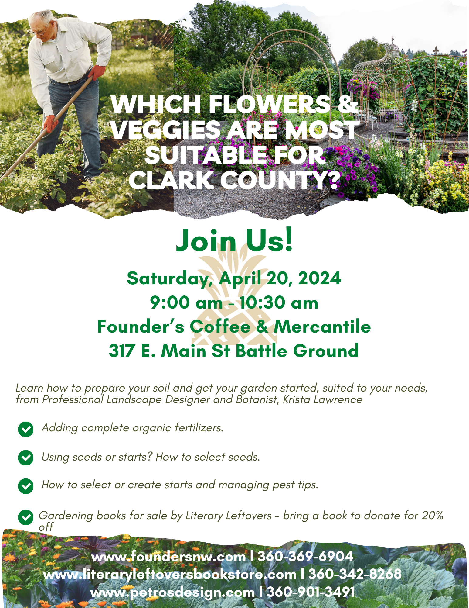 Which flowers and veggies are most suitable for clark county ? join us !