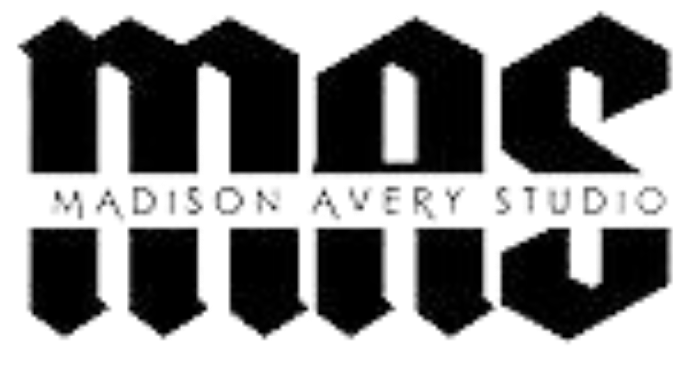 A black and white logo for madison avery studio