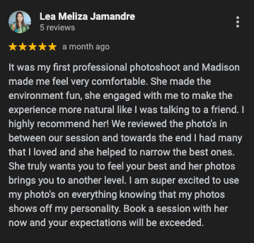 A review for lea meliza jamandre shows 5 stars