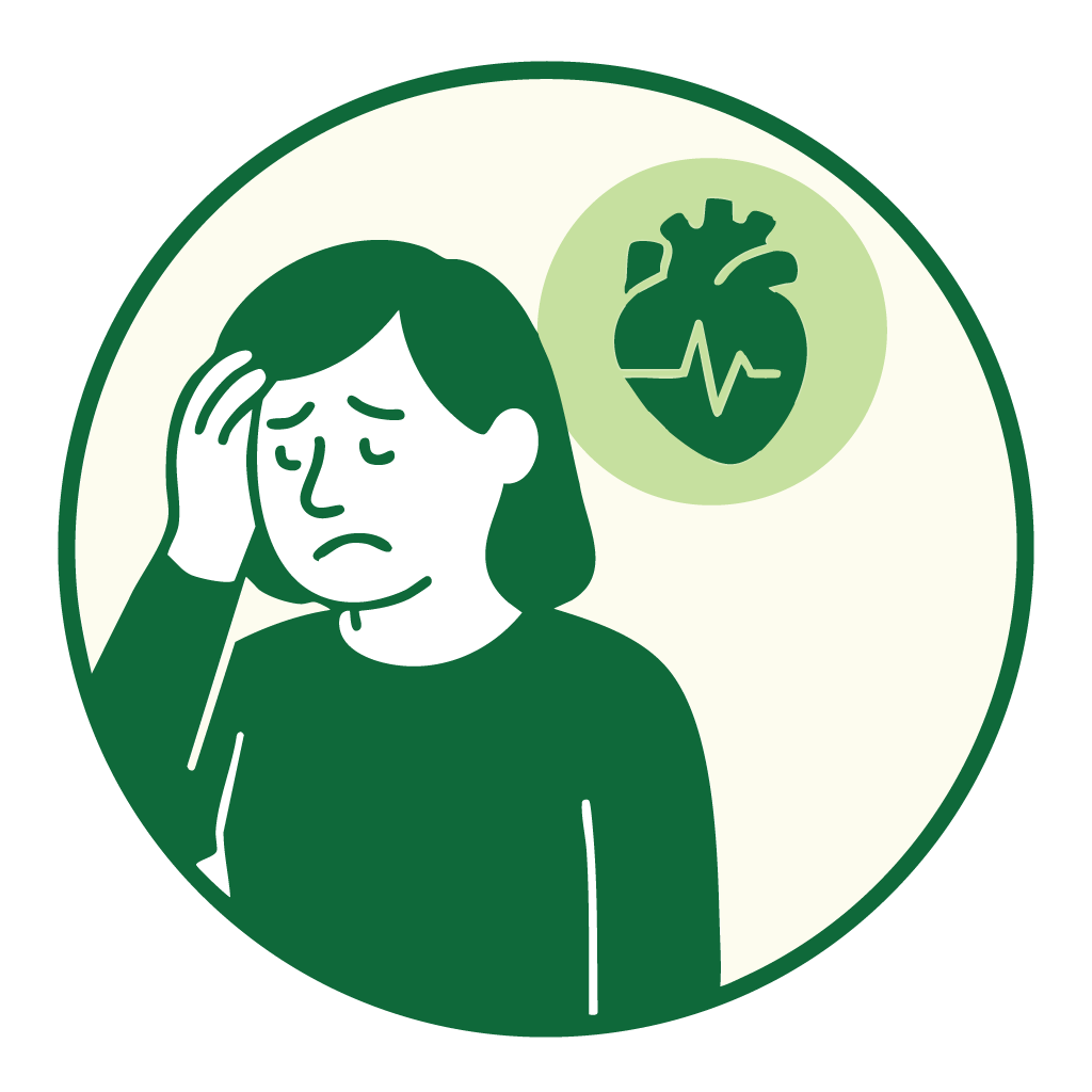 Woman worried about her heart scan, suggesting Critical Illness Insurance.