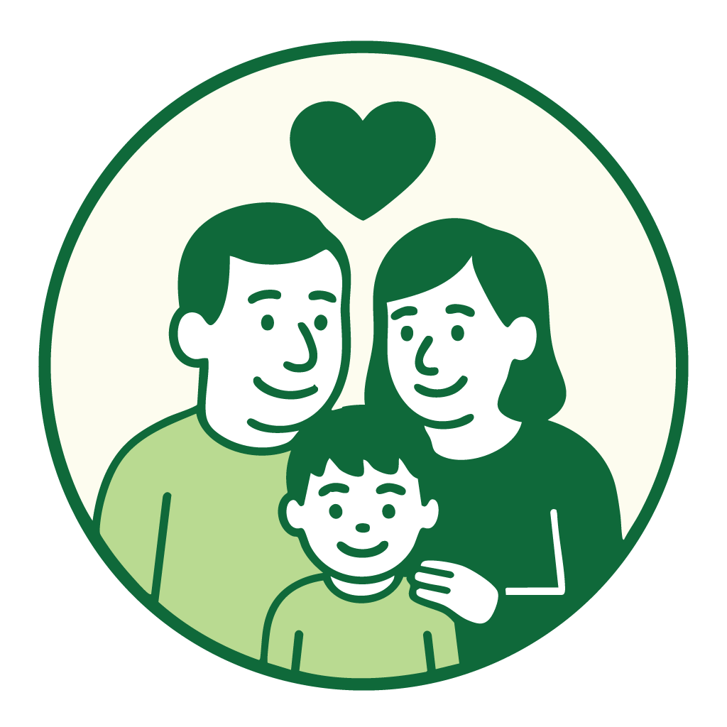 Happy family graphic suggesting Life Insurance.