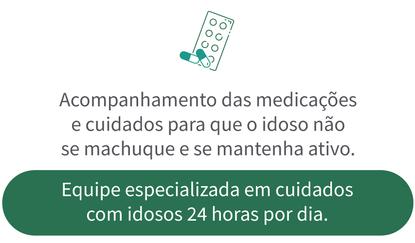 A green button that says equipe especializada em cuidados com idosos 24 horas por dia