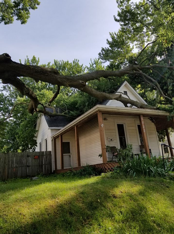 Dangerous Tree Fell on House — Lafayette, IN — Akins-Alford’s Tree Care, LLC Dangerous Tree Fell on House — Lafayette, IN — Akins-Alford’s Tree Care, LLC