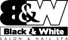 A black and white logo for a salon and nail spa.