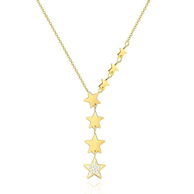 Five Stars-zircon Necklace, Star Necklace, 925 Sterling