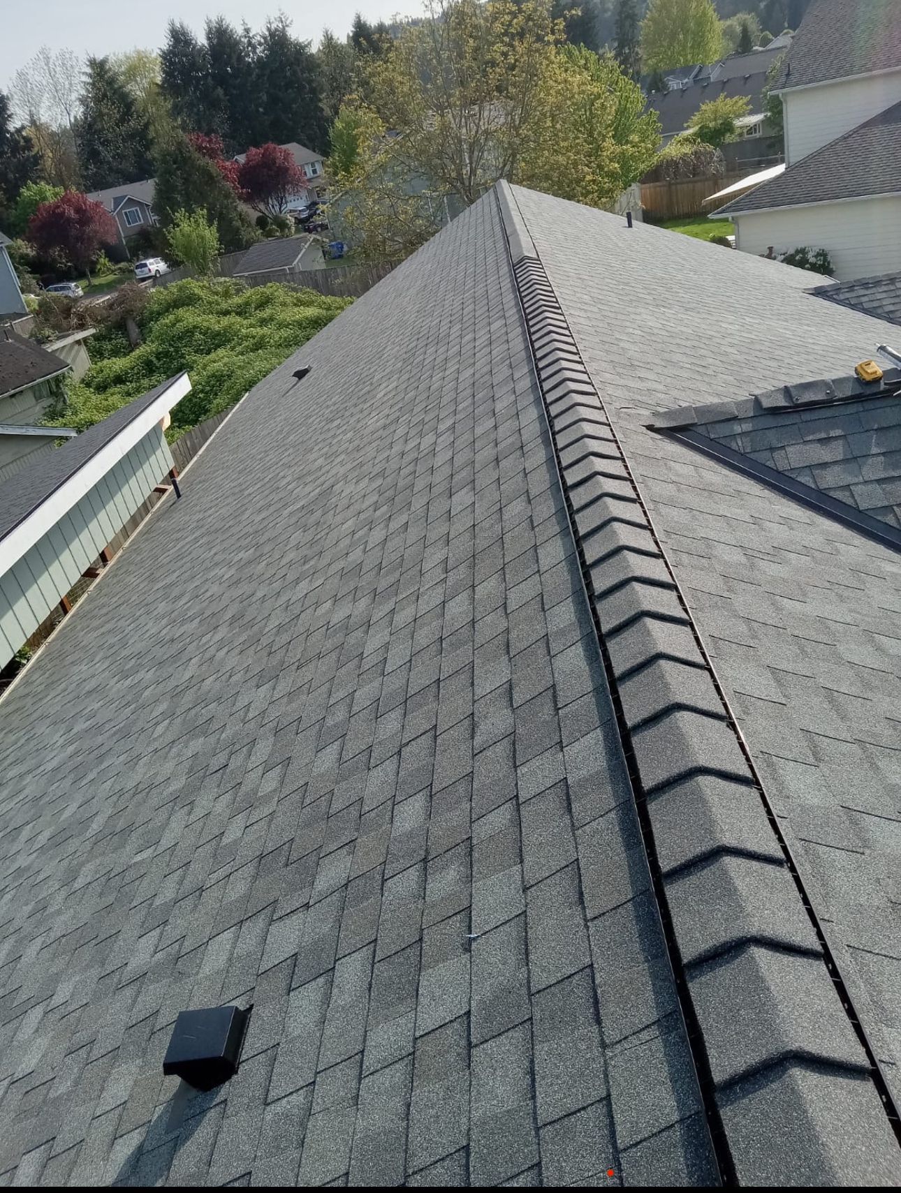A roof with a lot of shingles on it