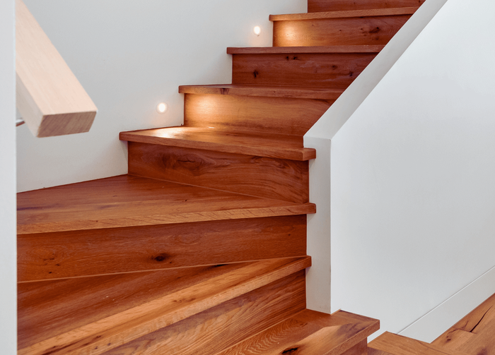 modern hardwood staircase