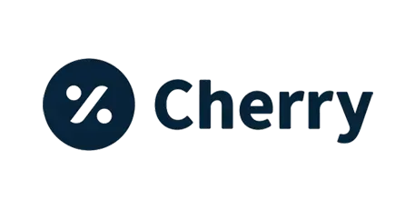 Cherry logo with dark blue circle containing a white percentage symbol, next to the word “Cherry”.