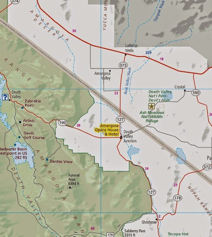 Map of Death Valley Junction