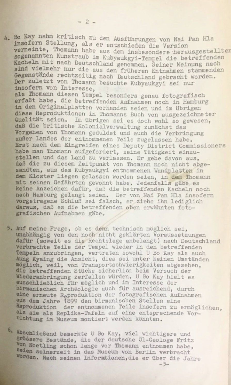 Brief des Deutschen Botschafters Türk in Yangon