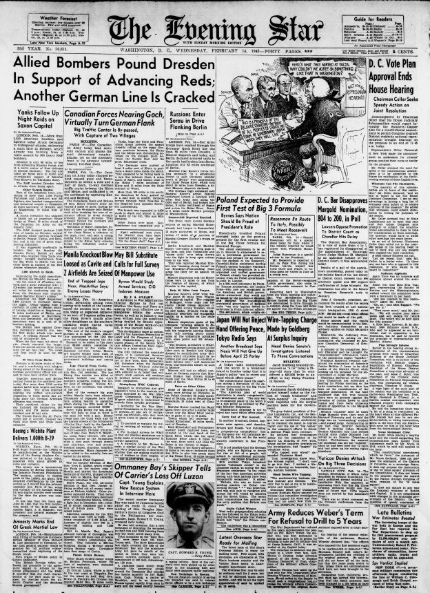 Bombardierung von Dresden 1945 US Zeitung