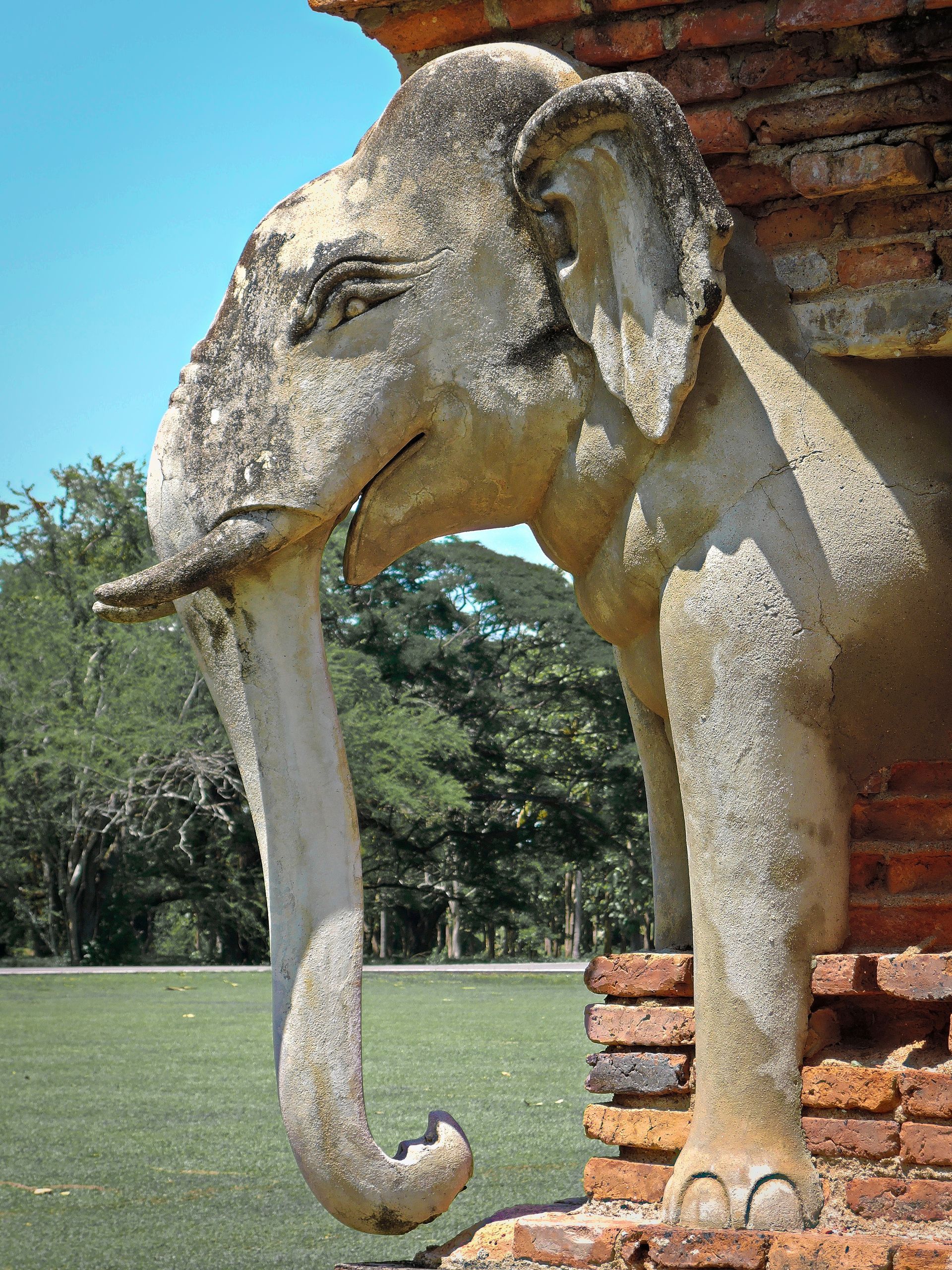 Elefantenkopf Wat Sorasak Sukhothai