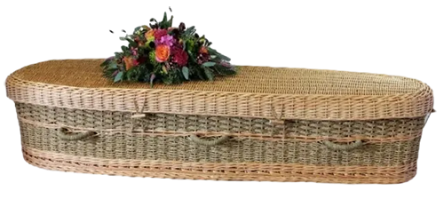 Seagrass green burial casket
