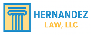 Hernandez Law LLC logo featuring a column graphic in a square, with company name.