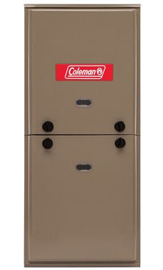 A coleman furnace is shown on a white background.